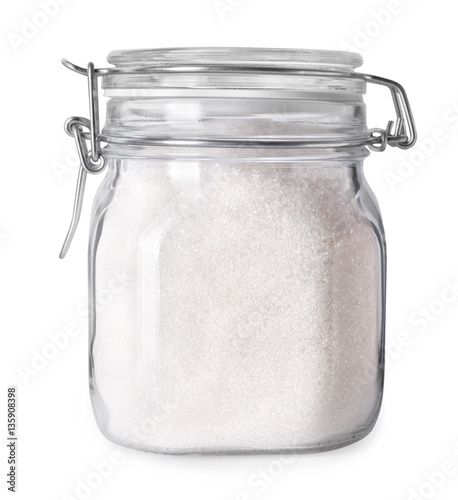 glass jar with sugar