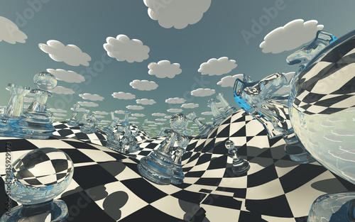 Chessboard Fantasy Landscape