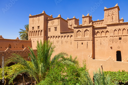 Amridil (orAmerhidil) kasbah in Skoura palm grove, Morocco. Traditional adobe architecture built in17 Century