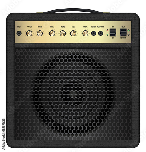 real classic black guitar amplifier vector