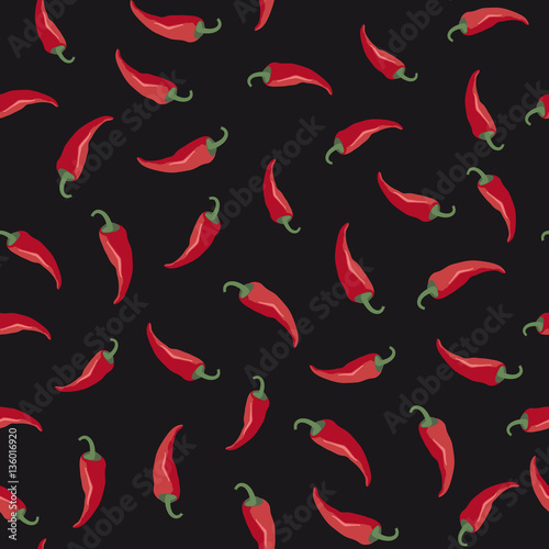 Chili peppers seamless pattern