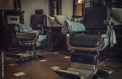 Professional barber shop vintage interior
