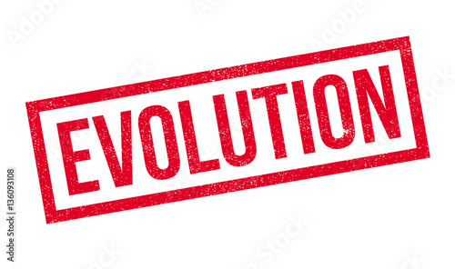 Evolution rubber stamp. Grunge design with dust scratches. Effects can be easily removed for a clean, crisp look. Color is easily changed.