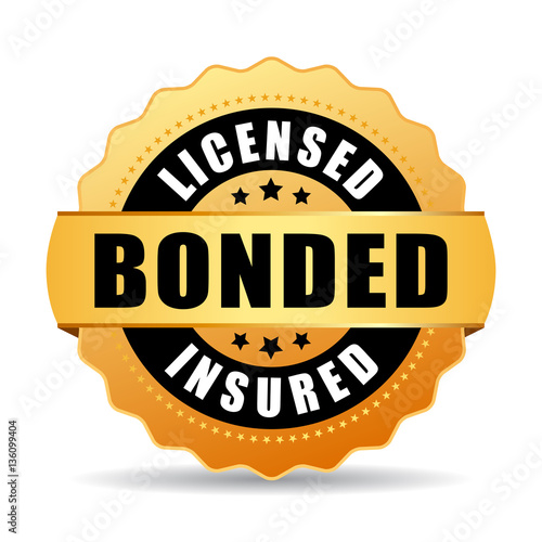 Licensed bonded insured vector icon