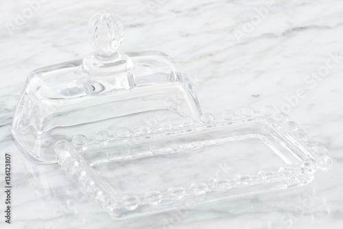 crystal butter dish