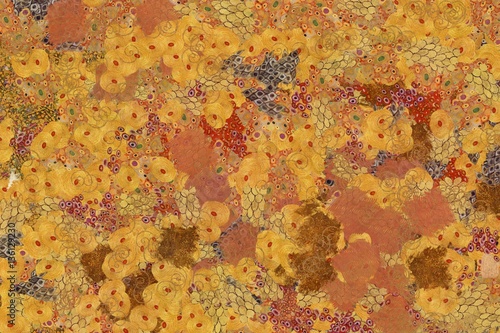 Wide abstract background in Gustav Klimt style 