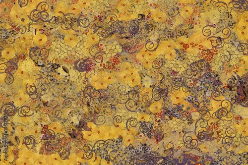 Wide abstract background in Gustav Klimt style 