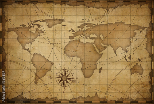 old world nautical map vintage background