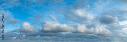 Panoramic sky on a cloudy day.