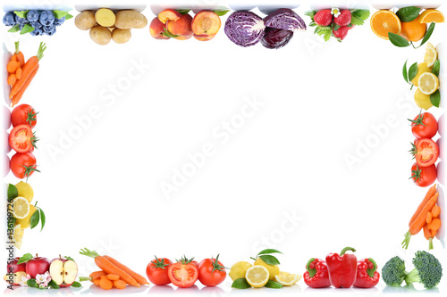 Obst und Gemüse Früchte Rahmen Textfreiraum Copyspace Apfel Or