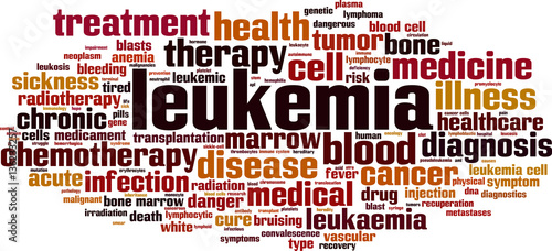 Leukemia word cloud concept. Vector illustration