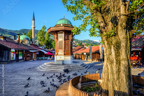 Sebilj fountain in the Old Town of Sarajevo, Bosnia