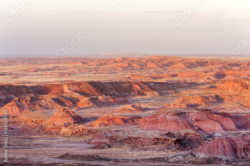Colorful sandstone of Painted Desert in Petrified Forest National Park, Arizona 