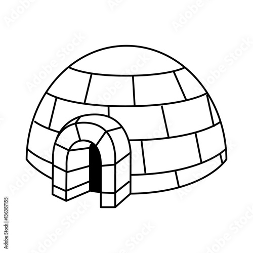 igloo exterior isolated icon vector illustration design