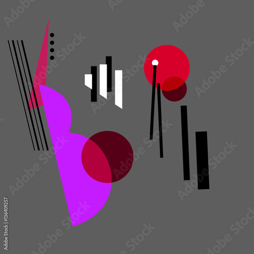 Abstract constructivism art style design. Jazz music, Abstract geometric vector illustration.