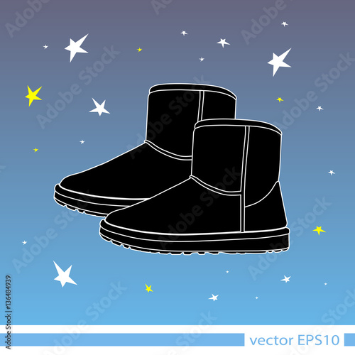 pair of fashion winter ugg boots,vector, illustration
