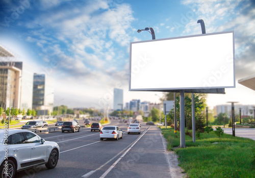 Banner billboard mockup for advertising in city useful for design