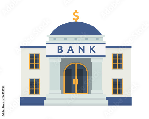 Modern Flat Commercial Government Office Building, Suitable for Diagrams, Infographics, Illustration, And Other Graphic Related Assets - Bank 