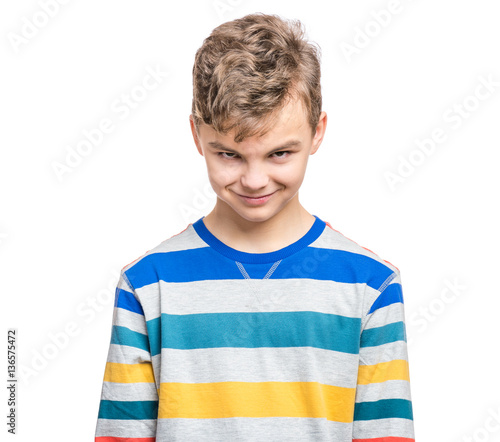 Emotional portrait of teen boy