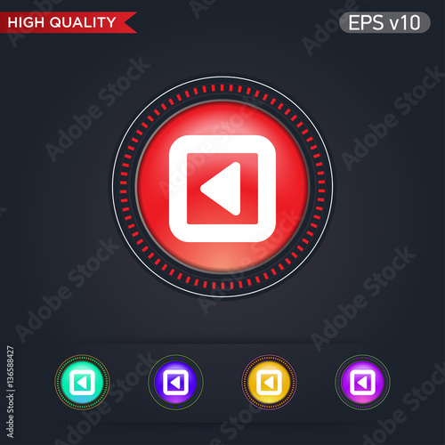 Back icon. Button with back icon. Modern UI vector.