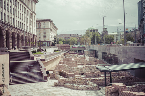 Archaeological excavation of the roman town Serdica in downtown of Sofia