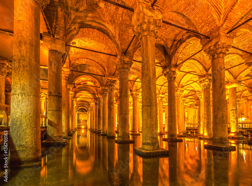 The Basilica Cistern, (Yerabathan), Istanbul, Turkey.