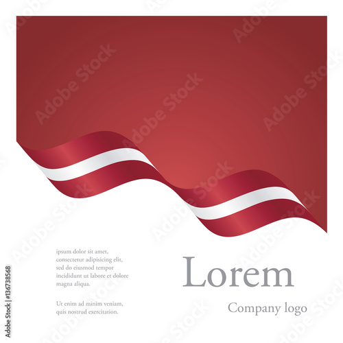 New brochure abstract design modular pattern of wavy flag ribbon of Latvia