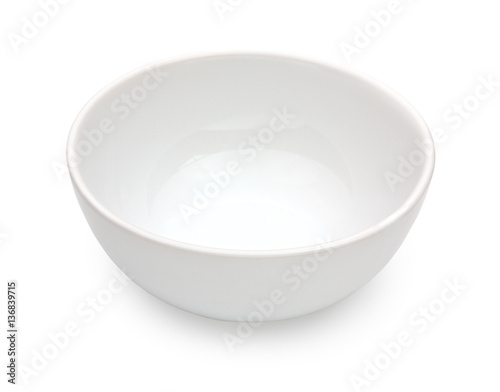 White ceramic bowl isolated on white background