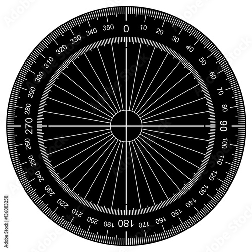 Protractor - Actual Size Graduation vector 