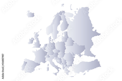 map europe gray