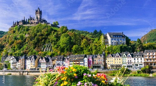 Landmarks of Germany - medieval Cochem town, famous for Rhine river cruises