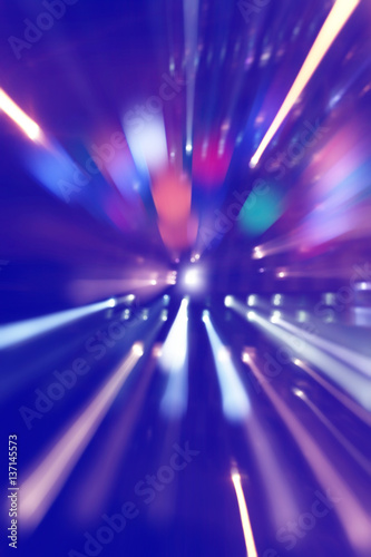 Abstract image of night lights in motion blur.