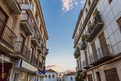 View of a street in the town of Santa Fe, Granada, Spain