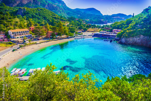 Paleokastritsa beach. Corfu islands, Greece.