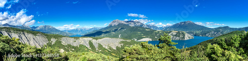 Panoramic view to the lac de Serre Poncon