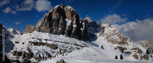 Tofane mountain group, Tofana di Mezzo, Tofana di Dentro, Tofana di Rozes, Dolomites, Cortina d'Ampezzo, Italy