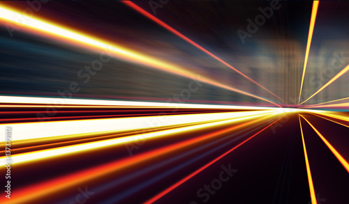 Technological background/Technological background of speed motion on the road at dark. Speed motion on the road. Can be used in the description of technological processes, science, education. 