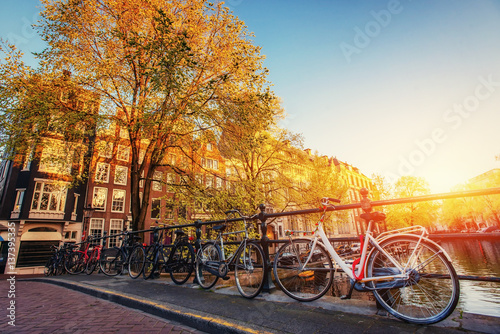 Beautiful tranquil scene of the city Amsterdam.