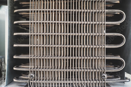 Close-Up of Refrigerator Condenser Coils