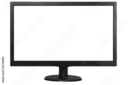 black computer monitor on white background