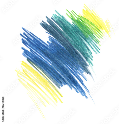  Colored pencils; Hatching colored pencils. Abstract spot, texture, gradient. On a white background