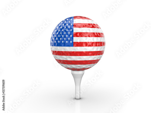 Golf ball USA flag