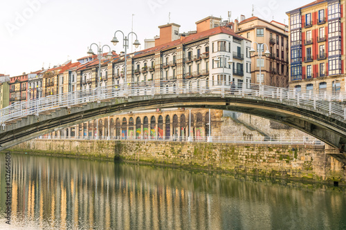 reflections at Bilbao vintage houses, Spain