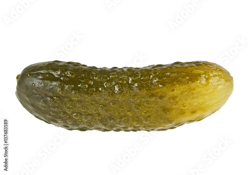 Marinated pickled cucumber isolated on white background