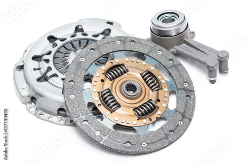 Brand new clutch kit on the white background