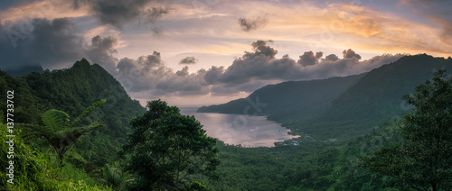 Beautiful view across bay in the South Pacific