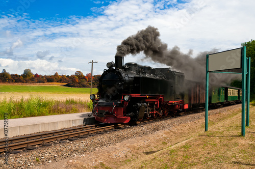 Historical steam train in Northern Germany