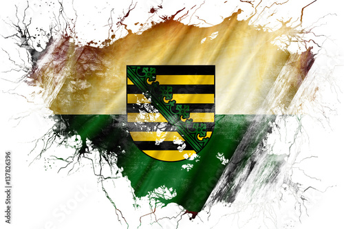 Grunge old Saxony, sachsen flag 