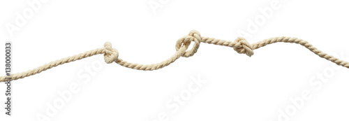 Beige cotton rope with knots