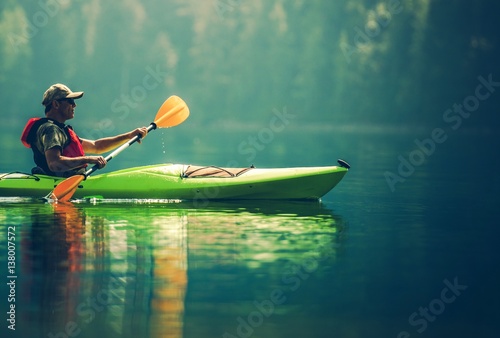 Senior Kayaker on the Lake